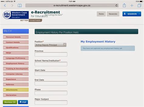 Create Your Own Web Based Curriculum Vitae On Wceds E Recruitment System
