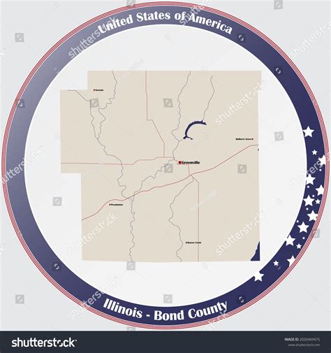 Large Detailed Map Bond County Illinois Stock Vector Royalty Free