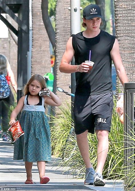 Harper And Brooklyn Beckham Have Day Out With Dad David In Bel Air