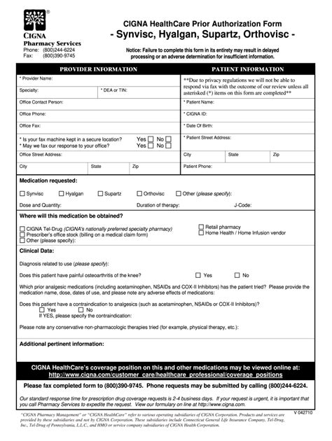 Cigna Healthcare Prior Authorization Form 2010 2022 Fill And Sign