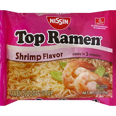 Nissin Top Ramen Shrimp Flavor Ramen Noodle Soup 3 Oz Pack Asian