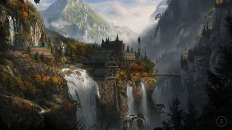 The lord of the rings. Rivendell by Zak Seymour. "done for a 'Hobbit' themed ...