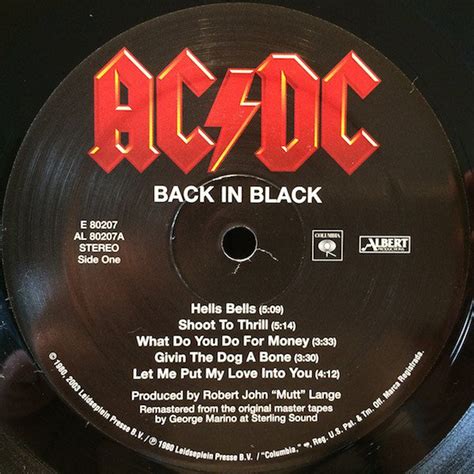 Acdc Back In Black Vinyl Lp Album Reissue Remastered New Etsy