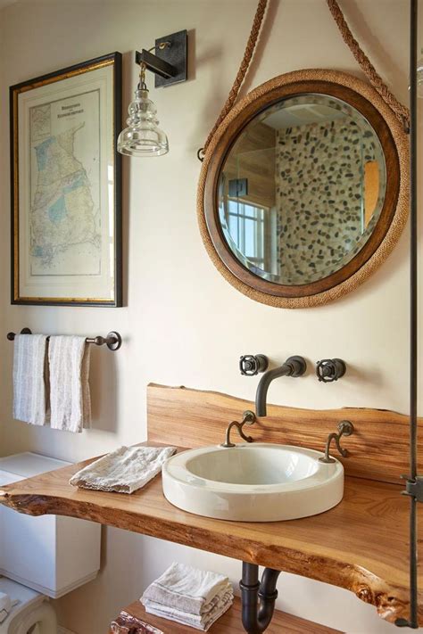 You can choose a wood bathroom vanity in your choice of color, from a rustic grey oak to a dark brown wenge. Live edge wood bathroom vanity kellyelko.com #bathroom # ...