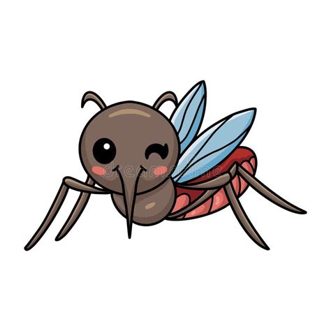 Cute Little Mosquito Cartoon Design Stock Vector Illustration Of