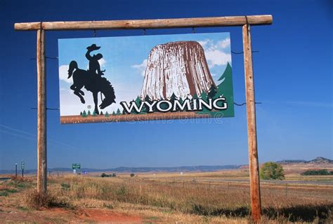Welcome To Wyoming Sign Editorial Stock Photo Image Of Features 52255063