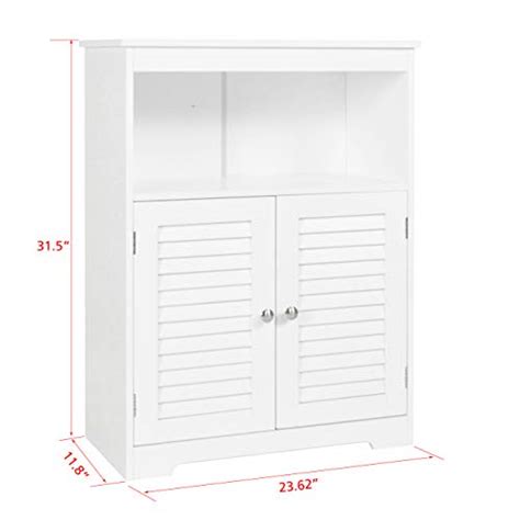 Spirich Bathroom Floor Cabinet With Double Louvered Doors And