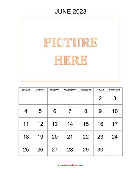 Free Download Printable June 2023 Calendar Pictures Can Be Placed At