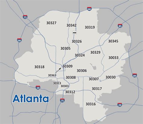 Atlanta Ga Zip Code Map Updated Atlanta Zip Code Map Printable Images