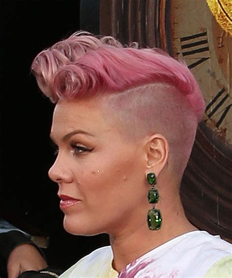 Pink Short Curly Pink Mohawk Hairstyle Hairstyles