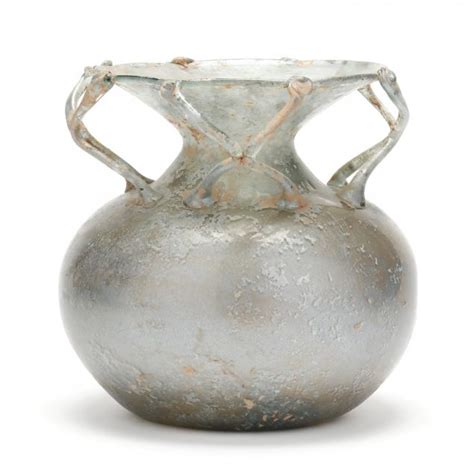Large Roman Style Glass Vase With Multiple Threaded Braces Below Rim Lot 202 The Single Owner