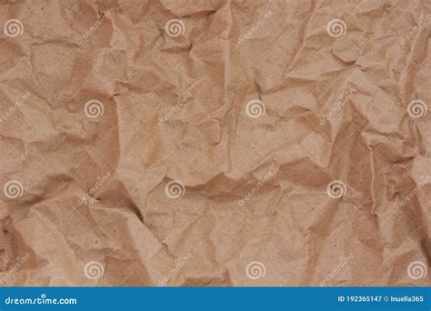 Brown Recycled Crumpled Paper Background Crush Fold Texture