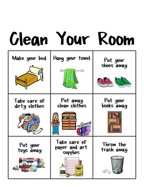 I hated cleaning my room as a kid. Displaying clean your room chart.jpg | Chores for kids ...