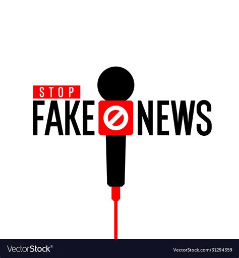 Stop Fake News Minimalistic Poster For Your Vector Image