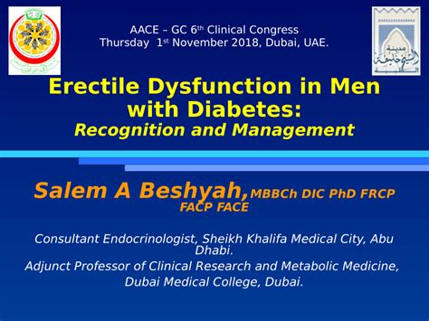 Pdf Erectile Dysfunction In Men With Diabetes Recognition And Management