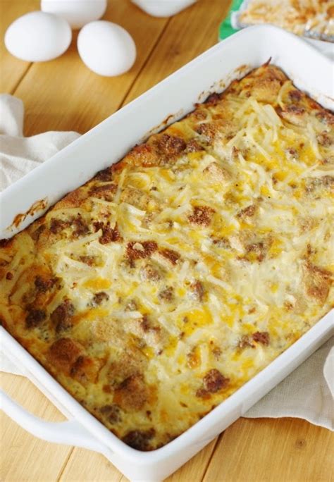 Overnight Sausage Egg And Hash Brown Breakfast Casserole The Kitchen