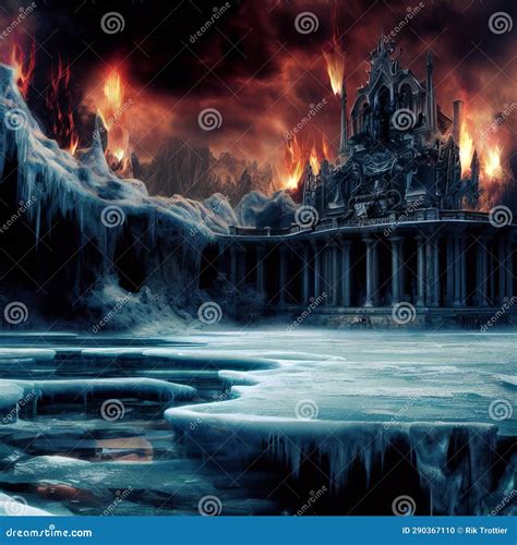 Abstract Hell Freezing Over Concept Stock Illustration Illustration