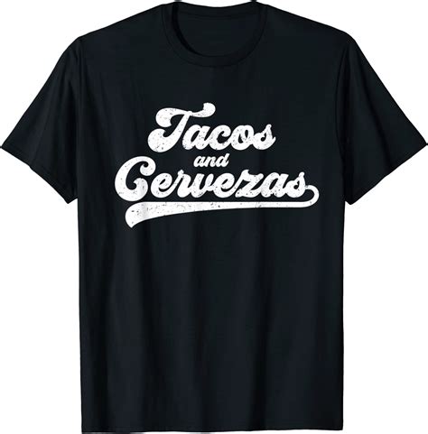Tacos And Cervezas Funny Mexico Spanish T Shirt Amazon De Fashion