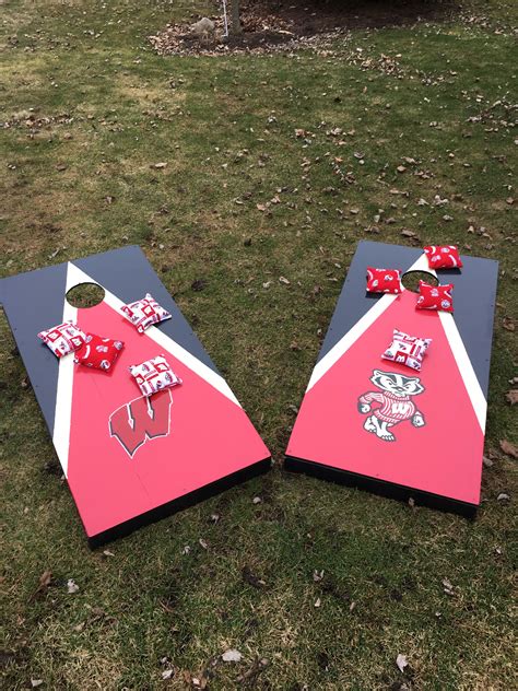 Homemade Wisconsin Badger Cornhole Board Set Cornhole Designs