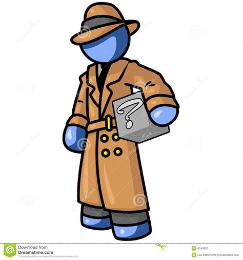 Blue Man Detective Stock Vector Illustration Of Agent 4140651