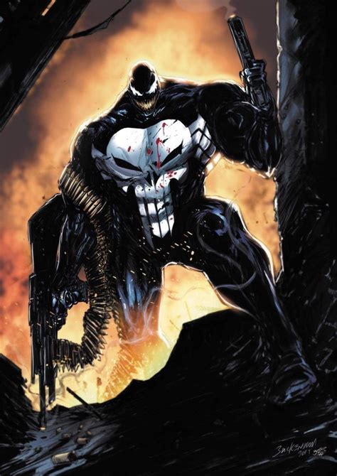 Marvel Comics 10 Pieces Of Venomized Punisher Fan Art That We Love