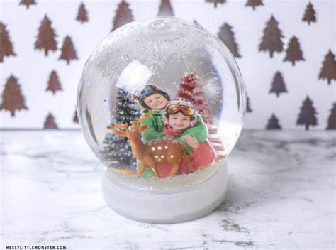 How To Make A Diy Snow Globe With A Picture Messy Little Monster