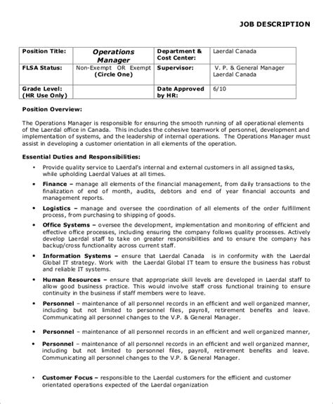 Free 9 Sample General Manager Job Descriptions In Pdf Ms Word