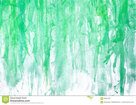Abstract Hand Painted Green Watercolor On Painting Paper Background And