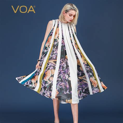 Voa Heavy Silk Plus Size 5xl Loose Robe Dress Women Long Swing Dresses