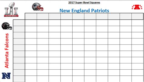 Excel Spreadsheets Help Super Bowl Squares Template 2017