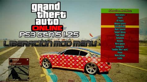 Just share your mods with our service and earn money! PS3 GTA 5 1.25 Online Liberation Mod Menu + Download - YouTube