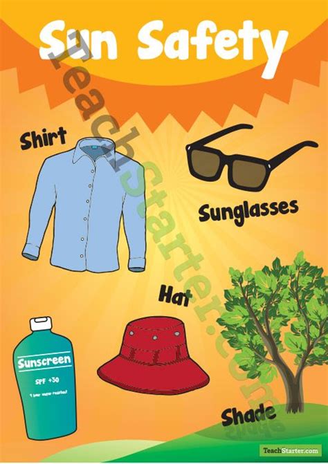 Sun Safety Poster Safety Posters Teaching Posters Safety