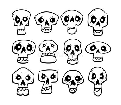 Cartoon Skull Collection Vector Illustration Stock Vector