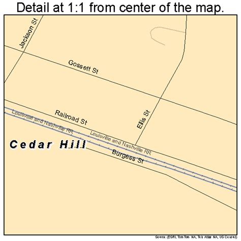 Cedar Hill Tennessee Street Map 4711980