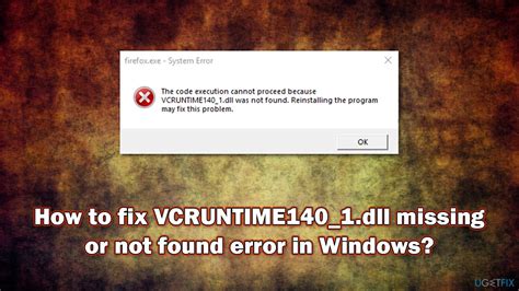 how to fix vcruntime140 1 dll missing or not found error in windows 2022