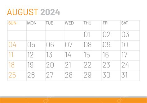 Calendar August 2024 Corporate Design Template Vector Desk Calendar