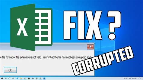 How To Fix Excel Cannot Open The File Format File Extension Is Not