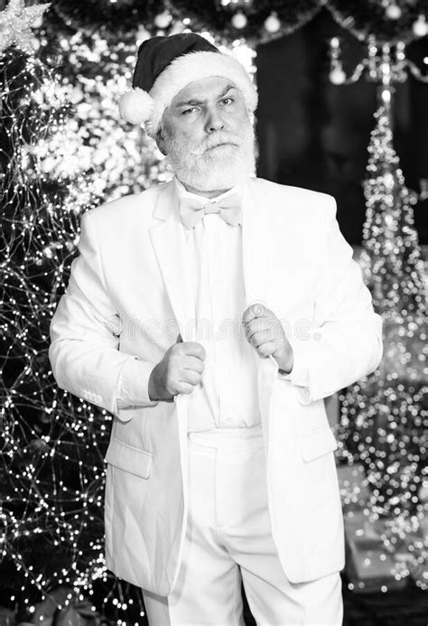Santa Claus Elegant Grandpa In Suit Corporate Party Christmas Spirit