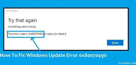 how to fix windows 10 update error code 0x80070490 errorsdoc error code fix it coding