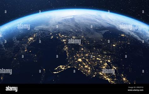 Usa And Planet Earth Seen From Space Stock Photo Alamy