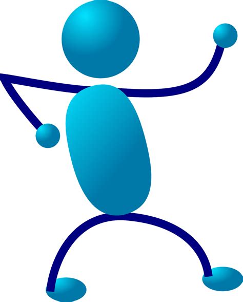 Stickman Stick Figure Blue Free Vector Graphic On Pixabay