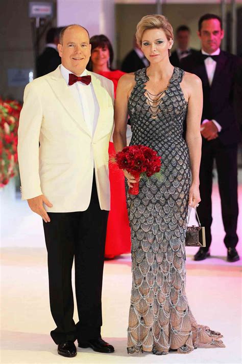 Princess Charlene Wears Glittering Gown At Red Cross Ball Gala
