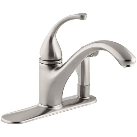 Faucet is leaking or dripping at the base, near the countertop. KOHLER Purist Single-Handle Standard Kitchen Faucet with ...