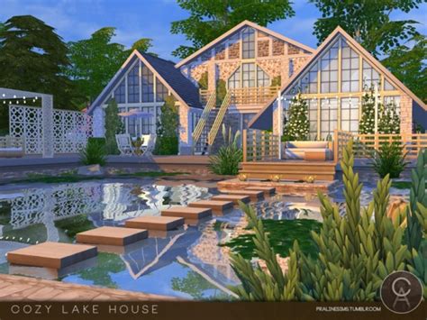 The Sims Resource Cozy Lake House By Pralinesims • Sims 4 Downloads