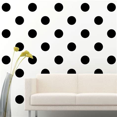 4 Set Of 100 Black Polka Dots Circle Wall Decal Vinyl Sticker Wall