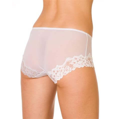 White Sheer Lace Boxer Shorts