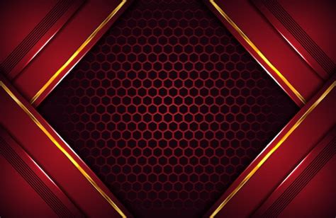 Premium Vector Abstract Dark Red Luxury Background With Golden Shape