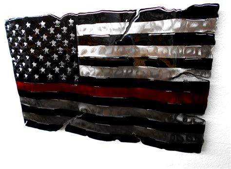 Firefighter Thin Red Line Distressed American Flag Fluid