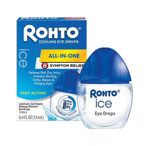 Rohto Ice All In One Multi Symptom Relief Cooling Eye Drops 04 Ounce