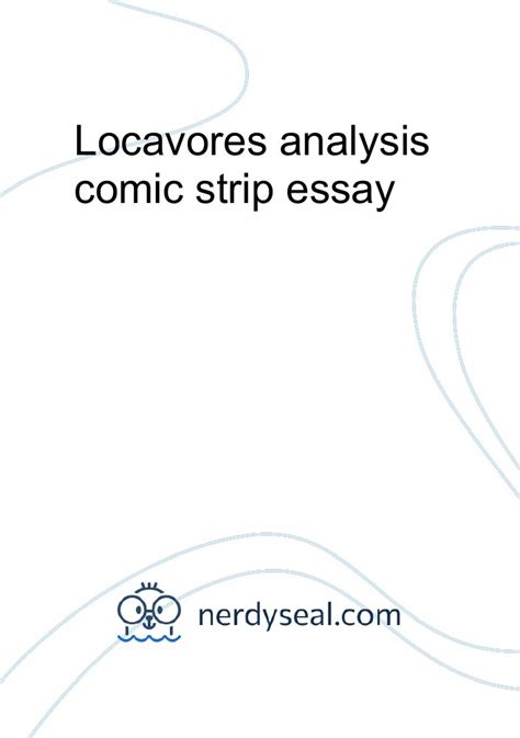 Locavores Analysis Comic Strip Essay 576 Words Nerdyseal